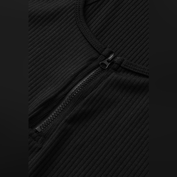 Zipper Front Racerback Ribbed Tank Top - Picture 8 of 8